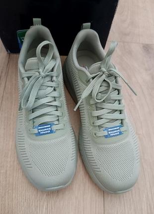 Новые женские кроссовки skechers модель bobs sport squad chaos - face off 117209 sage р.38