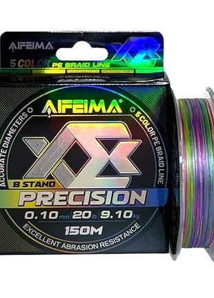 Шнур рыболовный feima precision multicolor 0.10мм 9,1 кг 150м