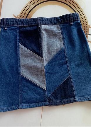 Юбка комбинированная джинсовая river island 4