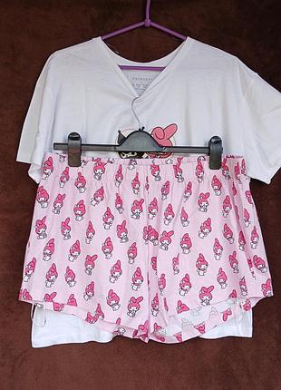 Костюм женский домашний с шортами hello kitty and friends,  l, eur 42-44