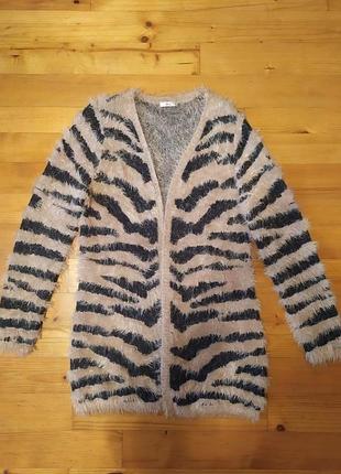 Стильный кардиган - зебра из "травки"
