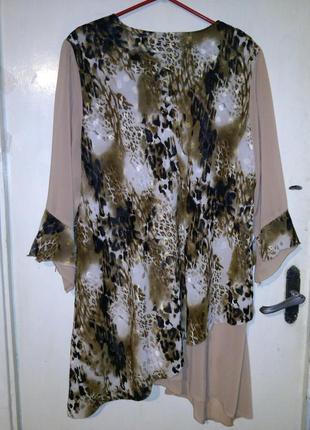 Ошатне,асиметричне,2-ох шарове,леопардова,плаття-туніка,великого розміру2 фото