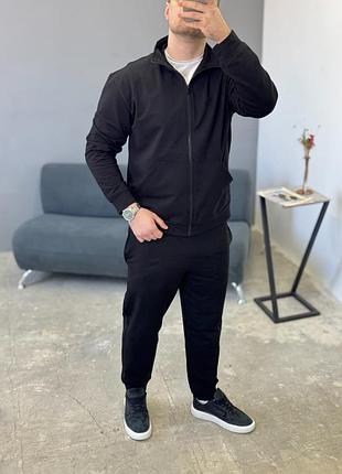 ✔️чоловічий спортивний костюм pull без капюшону чорний✔️
