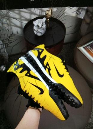 Подростковые сороконожки nike air zoom mercuria vapor 15 academy tf yellow black артикуль в5524