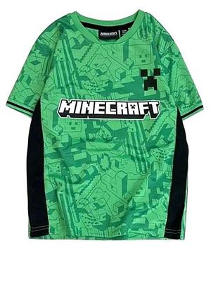 Зеленая футболка minecraft primark на мальчика 11-12 лет