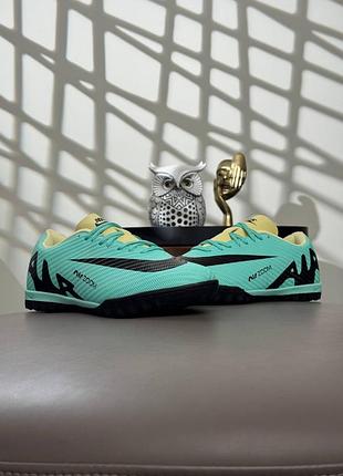 Подростковые сороконожки nike air zoom mercurial vapor 15 academy tf turquoise butter black
