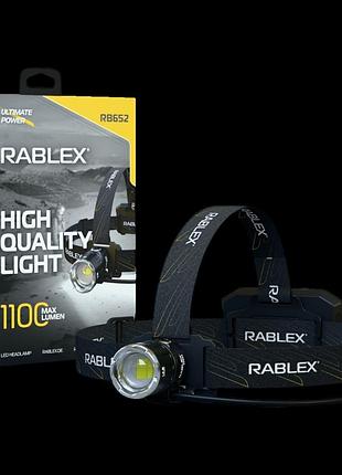Налобный фонарь rablex rb652, 1100 lumen, аккум, type-c