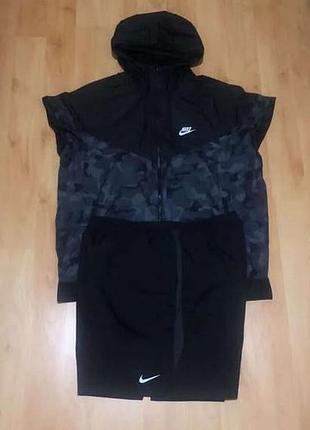 Спортивный костюм nike dri-fit безрукавка/ветровка windrunner jacket camo+спортивные шорты original xl-xxl(2xl) jordan nb running run