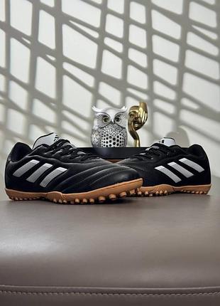 Мужские сороконожки adidas goletto viii tf black white caramel