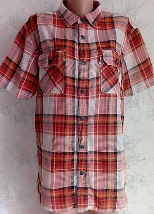 Рубашка мужская хлопковая винтажная, тенниска в клетку levi's