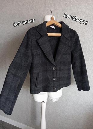 Стильний укорочений жакет піджак lee cooper в клітинку 🧥 30% вовна