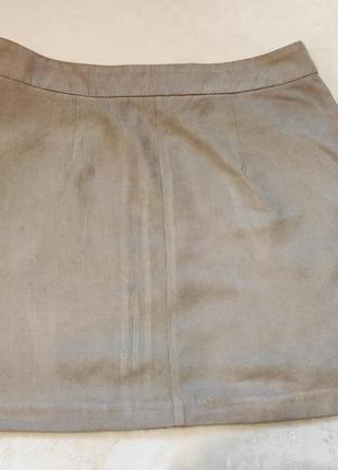 Стильная замшевая юбка с молнией и кнопками спереди new look3 фото