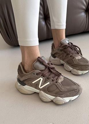 Жіночі кросівки new balance 9060 brown beige mushroom