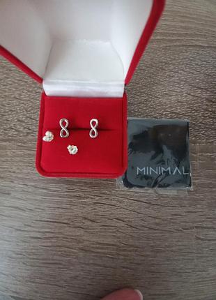 Серьги minimal серебро 2