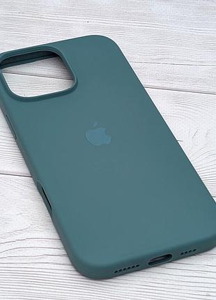 Чехол silicone case box для apple iphone 16 pro max бампер soft touch с микрофиброй малохитовый (59) (общий вырез) 3