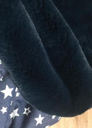 Джинсовая куртка звезды, с синим мехом внутри и на капюшоне4 фото