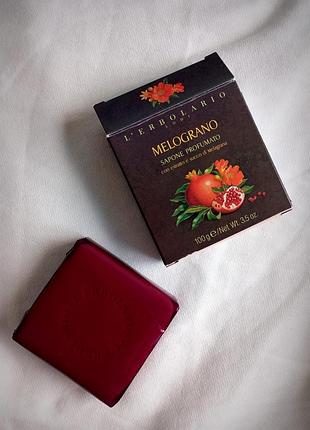 L'erbolario pomegranate perfumed soap, italy, unisex,элитное органическое нишевое парфюмированное мыло с экстрактом граната, шампунь, гранат, коллаген