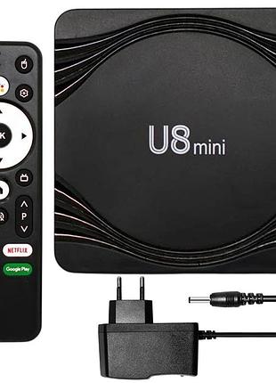 Умная тв-приставка u8 mini 4/32gb, android приставка для телевизора, мультимедийный плеер