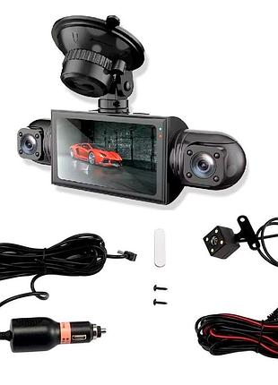 Автомобильный видеорегистратор 3 камеры 170 градусы 800x480 камера заднего вида ts-5559 черный