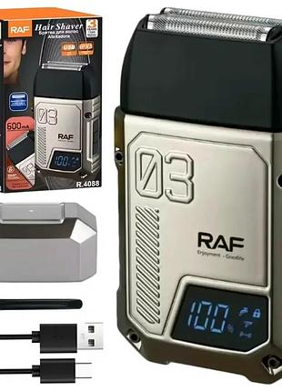Акумуляторна електробритва 5 вт usb 600 ма·год для сухого та вологого гоління raf r.4088