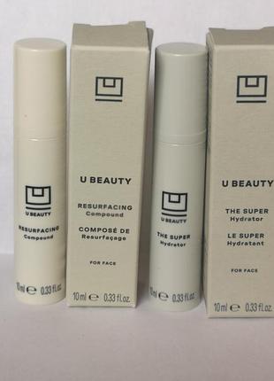 The u beauty duo - resurfacing compound &amp; super hydrator set набор увлажняющий крем с гиалуроновой кислотой и сыворотка, 2*10 мл 2