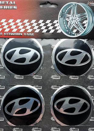 Наклейки на диски/ковпаки hyundai 60мм 4шт чорний
