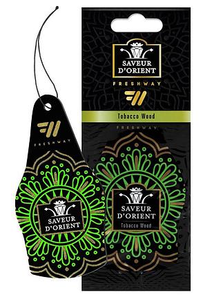 Ароматизатор для авто листочок "saveur d'orient" tobacco wood freshway