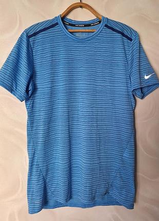 Футболка мужская nike running беговая. nike dri-fit. чоловіча бігова футболка синього кольору. nike original