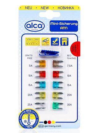 Набір запобіжників міні 10шт плоскі (5-30а) "fuse atn set m" alca, 670000