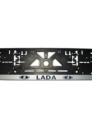 Рамка номерного знаку lada пластик чорна 1шт