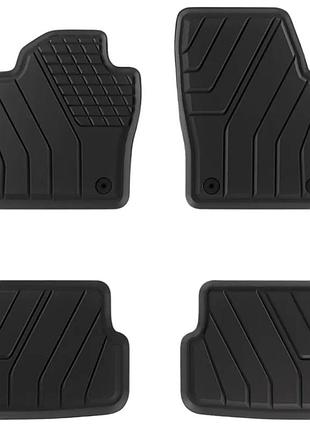 Килимки в салон skoda kamiq з 2019, 4шт, amal plast, гумові, чорні