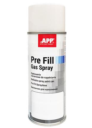Аерозольний балон для наповнення фарбою "pre fill gas spray" 300мл app, 210185b