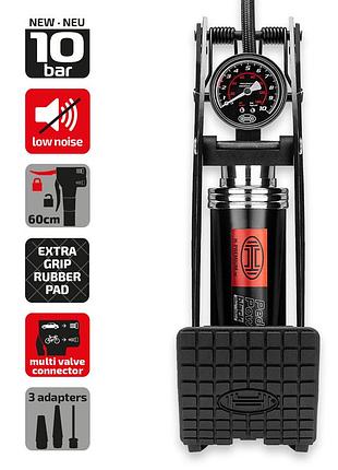 Преміум насос ножний одноциліндровий pedalpower pro" black edition 10бар heyner, 215010