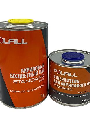 Лак акриловый "standart" ms 2к 2:1 1л+0,5л затв. polfill