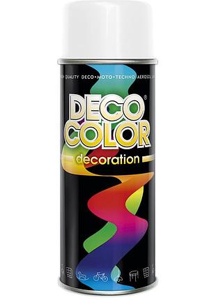 Краска аэрозольная алкидная decocolor белый блеск (ral9010) 400мл