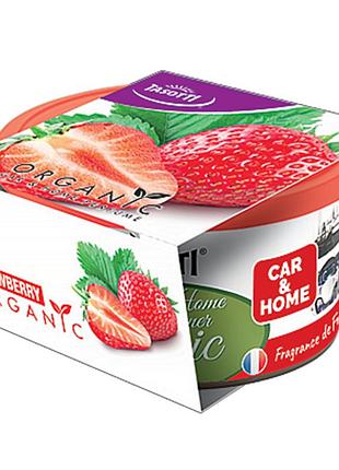 Ароматизатор для авто консерва "organic" strawberry (полуниця) 42г tasotti