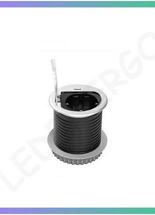 Розетка мебельная gtv charger mini 60mm 1x schuko 1xusb-c кабель 1,9m алюминий для столов и кухонь