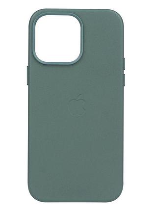 Чехол leather case для apple iphone 14 pro max pine needle green
