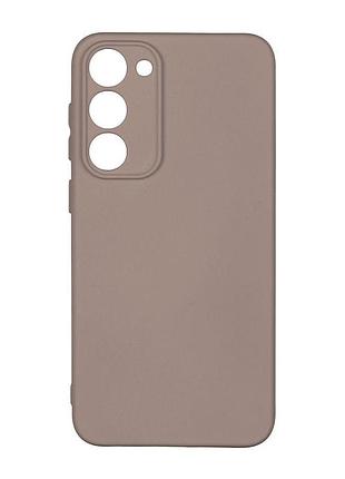 Чехол с рамкой камеры silicone cover a samsung galaxy s23 plus pink sand