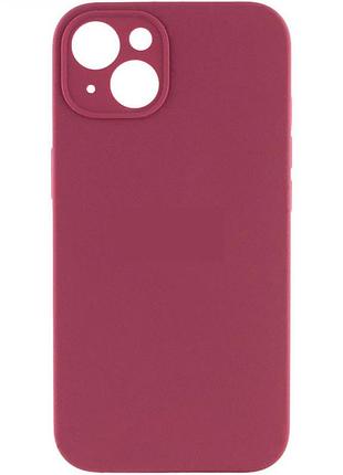 Чехол с защитой камеры silicone case full apple iphone 15 plus plum