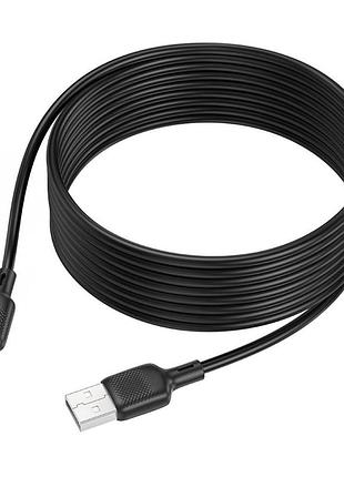 Кабель синхронізації borofone bx113 silicone 2.4a usb-a to lightning 2 м black (35583_3346746)