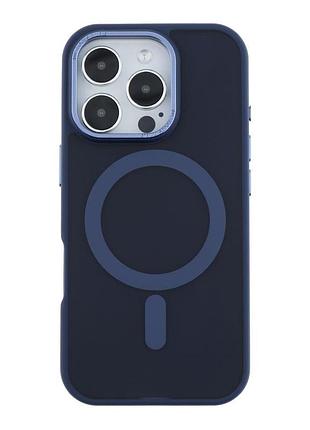Панель-накладка tpu magsafe goldencis matte apple iphone 16 pro dark blue (34879_3343977)