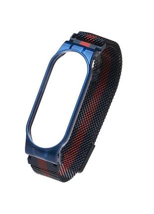Ремешок для xiaomi mi band 5 milanese loop color цвет сине-красный