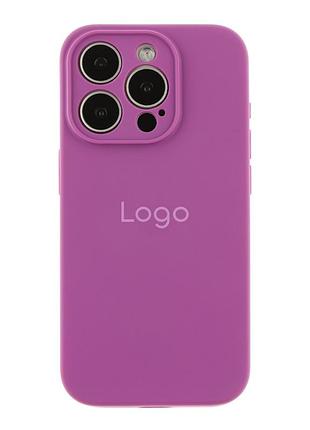 Чехол silicone case full с защитой камеры для iphone 15 pro max grape