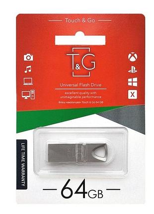 Флеш память t&g usb 2.0 64gb metal 117 steel