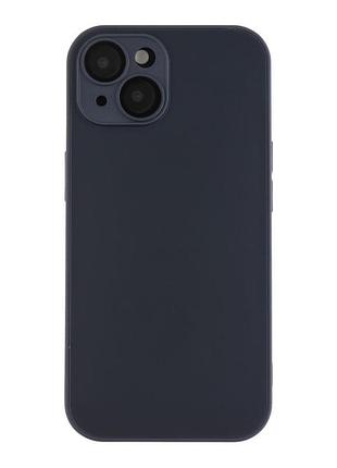 Чехол-накладка стеклянный матовый с защитой камеры matte ag-glass apple iphone 15 black