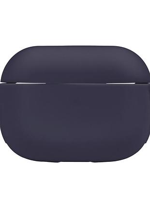 Чехол silicone case с карабином для airpodspro dark blue