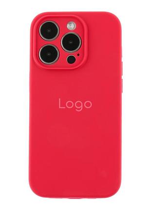 Чехол silicone case full с защитой камеры для iphone 14 pro max wine red