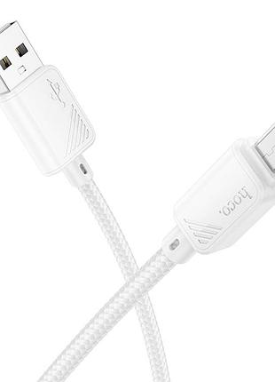 Кабель синхронизации hoco x113 nylon braided usb to мicrousb 2.4a/1 м white (36778_3609181)