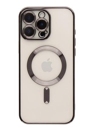 Чехол tpu metallic full camera magsafe для iphone 16 pro black